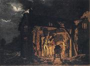 Joseph Wright, An Iron Forge Viewed from Without